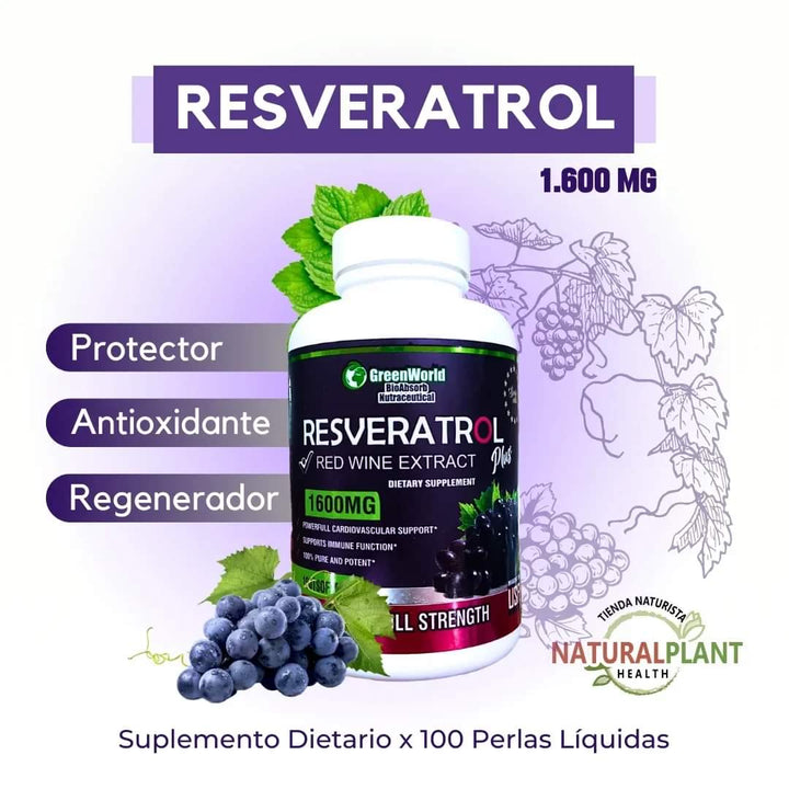 100% Certificado Resveratrol puro para energía y vitalidad 100% ORIGINAL ®