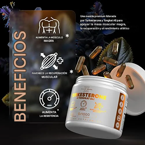 Turkesterone + Tongkat Ali – Fuerza, Vitalidad y Testosterona Natural en una sola cápsula