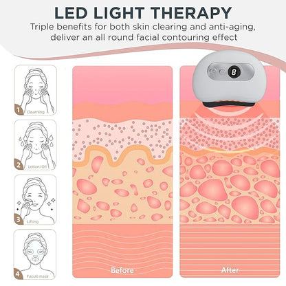 ZenEnergía™ Masajeador facial antienvejecimiento eléctrico Gua Sha Tabla de raspar Calor y vibración Anti-Envejecimiento facial