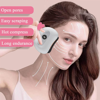 ZenEnergía™ Masajeador facial antienvejecimiento eléctrico Gua Sha Tabla de raspar Calor y vibración Anti-Envejecimiento facial