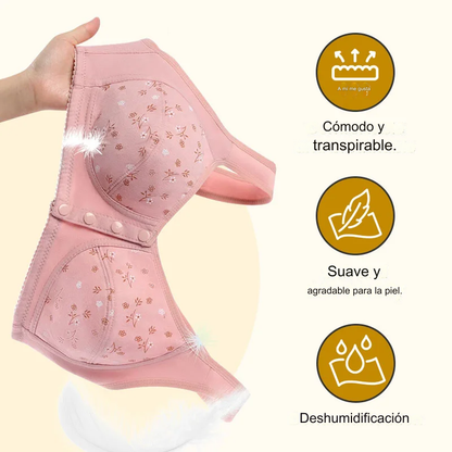 Sujetador con cierre frontal, ropa interior transpirable sin aros para mujer