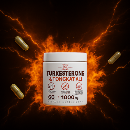 Turkesterone + Tongkat Ali – Fuerza, Vitalidad y Testosterona Natural en una sola cápsula
