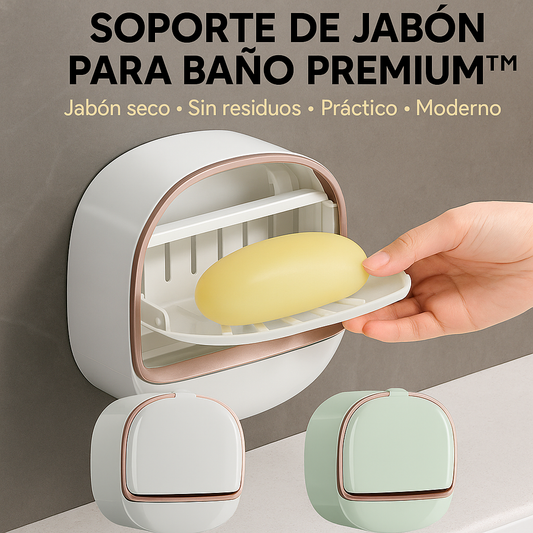 Soporte de Jabón PREMIUM™ – Jabón seco y baño impecable, con diseño elegante.