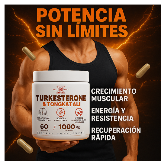 Turkesterone + Tongkat Ali – Fuerza, Vitalidad y Testosterona Natural en una sola cápsula