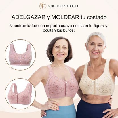Sujetador con cierre frontal, ropa interior transpirable sin aros para mujer