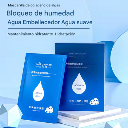 Seomou- Mascarilla Facial de Algas Marinas con Ácido Hialurónico y Colágeno, Hidratación y Rejuvenecimiento Profundo